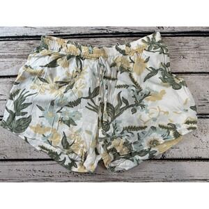 Piyama Sleep‎ Shorts Rayon Yellow Green Flower Floral Size Small